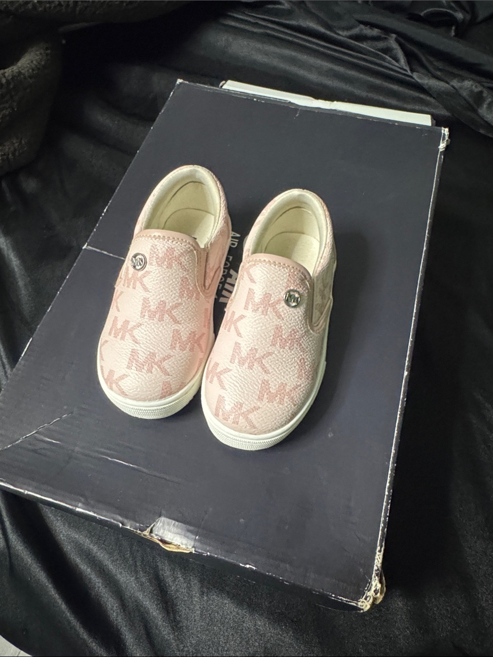 Michael Kors Girls Pink MK Logo Slip-On Sneakers